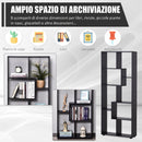 Libreria Moderna di Design a 8 Ripiani 70x24x178 cm in Pannelli di Particelle Nero      