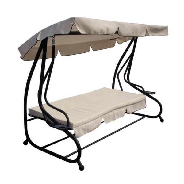 prezzo Dondolo Letto Jim con Cuscini 202x114x169 h cm in Acciaio Nero