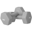 Set 2 Manubri Esagonali da 2x6 kg con Impugnatura Antiscivolo in Metallo e Plastica Grigio      