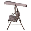 Dondolo da Giardino 3 Posti 170x110x160 cm con Tetto Parasole in Acciaio e Poliestere Tortora      