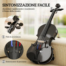 Violino 4/4 in Legno di Abete e Acero con Custodia Arco Spalliera e Pece Nero      