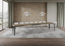 Tavolo Allungabile 160-420x90x77 cm Karamay Tortora Telaio Antracite 