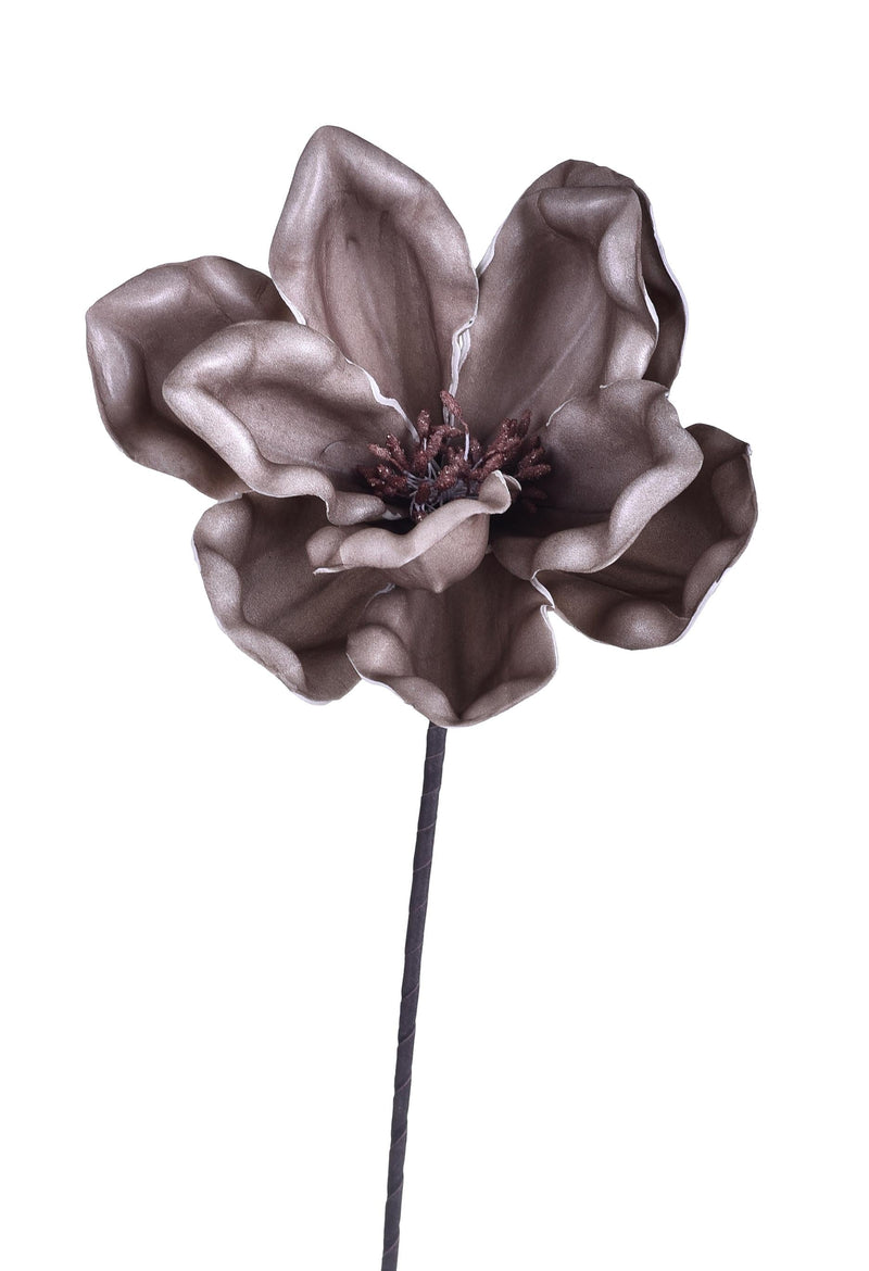 Set 4 Fiori Artificiali di Magnolia Altezza 63 cm Beige