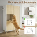 Credenza da Cucina 80x40x135 cm con 6 Scomparti Ante Soft Close in MDF Bianco e Legno      