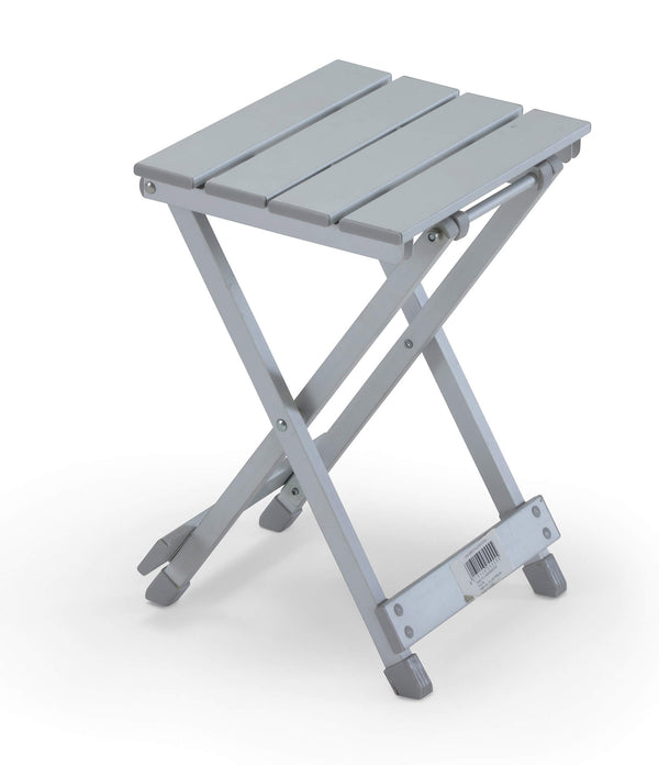 prezzo Sgabello Pieghevole da Campeggio 30x30 cm in Alluminio Grigio