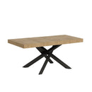 Tavolo Allungabile 130-390x90x77 cm Volantis Premium Quercia Natura Telaio Antracite 