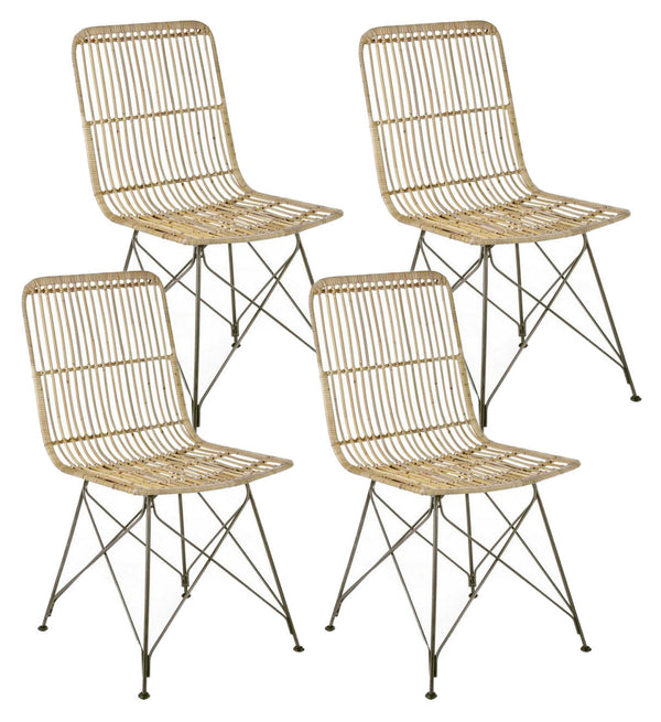 prezzo Set 4 Sedie 45x55x85h cm Lucila Kubu Natural