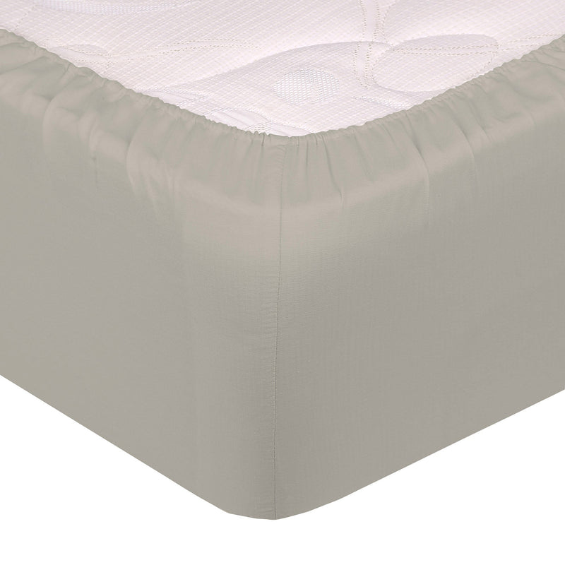 Lenzuolo Sotto con Angoli ed Elastico Tinta Unita Grigio Chiaro Varie Misure