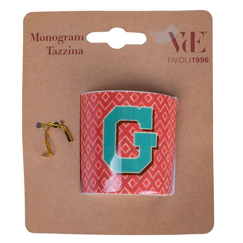 Tazzina da Caffè con Lettera “G” Ø5,3x5,5 cm in New Bone China VdE Tivoli 1996 Monogram