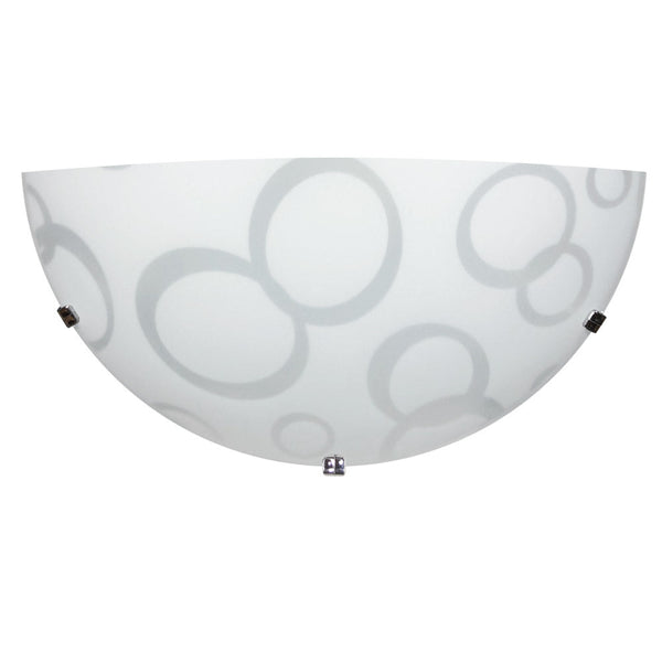 Applique 1xE27 Ganci Cromo Vetro Lastra Bianco Decorato Cerchi E-Energy Daria prezzo