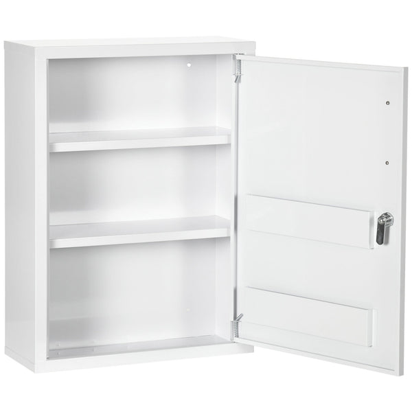 sconto Armadietto Medicinali a Parete 40x15x53,5 cm con 2 Chiavi in Acciaio Bianco