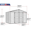 Casetta Box da Giardino 325x240x233 cm in PVC Avorio/Marrone