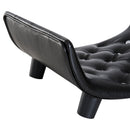 Divanetto Cuccia per Cani e Gatti in Similpelle e Legno Nero 58x43x25 cm 