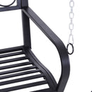 Dondolo da Giardino 3 Posti in Ferro Battuto Nero 