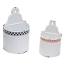 Set 2 Portatutto in metallo bianco rosso nero 