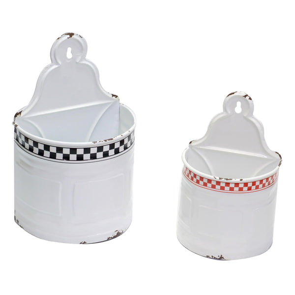 Set 2 Portatutto in metallo bianco rosso nero prezzo