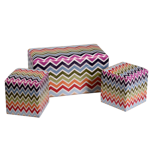 Set 2 Pouf e Panca in Similpelle 60x30x33 cm Fantasia acquista