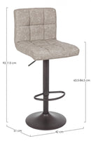 Set 2 Sgabelli Bar 42x51x92/113h cm Greyson Grigio Chiaro Vintage