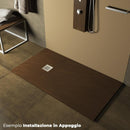 Piatto Doccia in Pietra  Pedrinelli Ardesia Stone Side Marrone Varie Misure