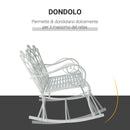 Panchina a Dondolo da Giardino 2 Posti in Ferro Shabby Bianco 102x74.5x78 cm 