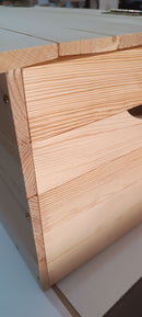 Cassapanca Baule 73x35x33 cm in Legno di Pino Naturale Seconda Scelta
