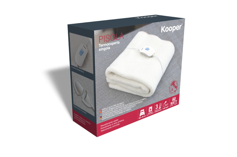 Coperta Termica Elettrica Singola in Lana Sintetica 60W Kooper Pisola
