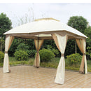 Gazebo da Giardino Struttura in Acciaio Top in Poliestere e Teli Zanzariera 300X360X295 Cm