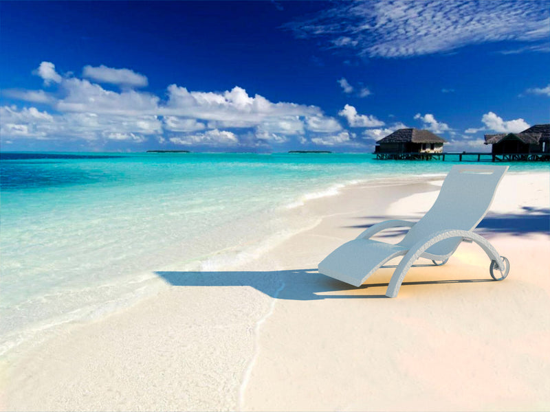 Lettino Chaise Longue da Esterno Giardino Inclinabile con Ruote Arkema Serendipity Ruby