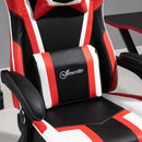 Sedia da Gaming Massaggiante in Similpelle in Similpelle  Nera e Rossa