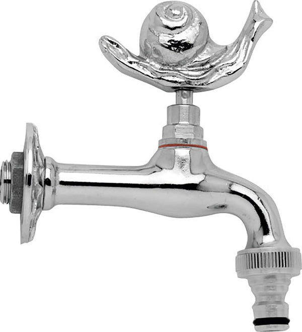 sconto Rubinetto per Fontana da Giardino in Ottone Cromato con Attacco Rapido Morelli Chiocciola
