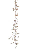 Set 3 Ghirlande con Ciuffetto Mini Perle H180 cm Champagne
