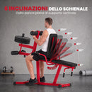 Leg Extension e Curl 3 in 1 58x163x118 cm Capacità 300 kg in Acciaio e Pelle PU Rosso Nero      