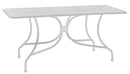 Tavolo Rettangolare da Giardino 160x80 cm in Ferro Ivrea Bianco