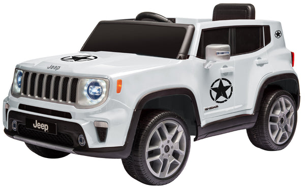 acquista Macchina Elettrica per Bambini 12V con Licenza Jeep Renegade Limited Bianca