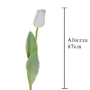 Set 6 Tulipani Artificiali con Foglie Altezza 67 cm 