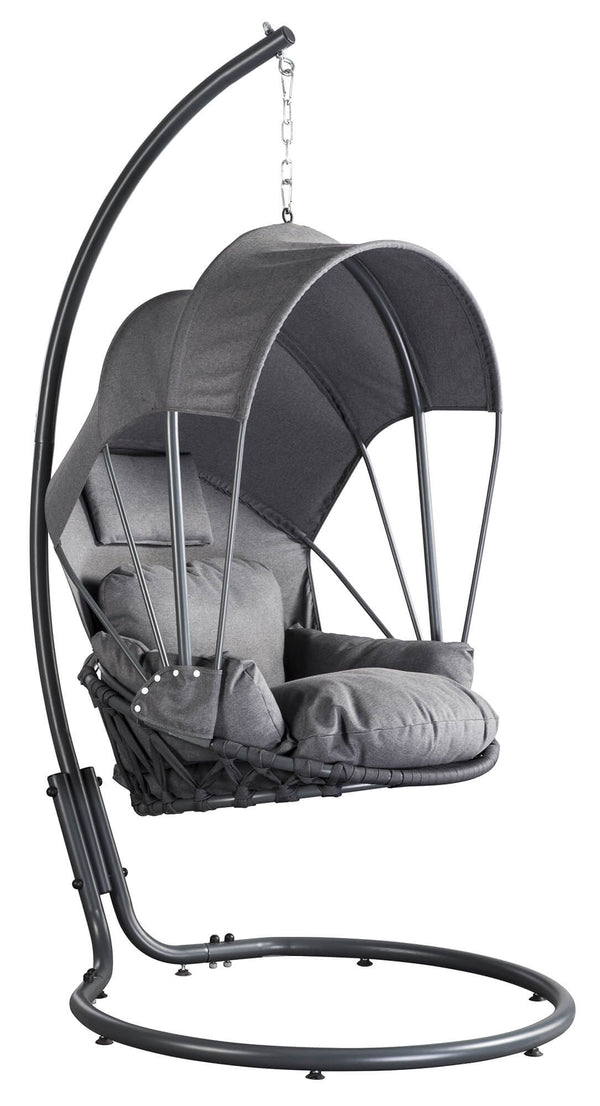 acquista Amaca Dondolina da Giardino 120x100x200 cm in Acciaio e Cotone Grigio