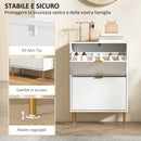 Scarpiera Slim con 2 Cassetti Ribaltabili per 12 Paia di Scarpe 60x24x91,5 cm Design Moderno in MDF Bianco  