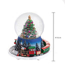 Carillon Natalizio Albero di Natale e Treno 16 cm in Resina e Vetro