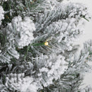 Albero di Natale Innevato 150 cm con 263 Rami e 120 Luci LED Bianco Caldo Verde      