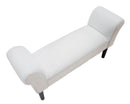 Panchetta Velvet Crema 102x31x51 cm Legno e Poliestere Crema e Nero