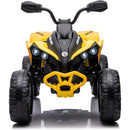 Quad Elettrico per Bambini Licenza Can-Am Renegade 12V ATV Telecomando e Ammortizzatori Giallo  