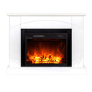 Camino Elettrico da Pavimento 85x110x27 cm Effetto Fiamma 1500W Madeira & Lorance Noce
