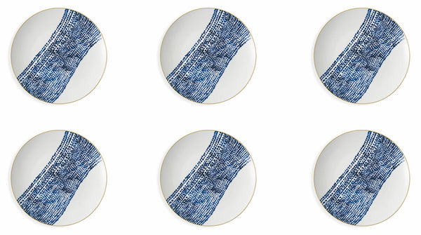Set 6 Piatti Piani Ø27x3 cm in Porcellana Villa d'Este Home Tivoli Masai Stripe online
