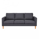 Divano 3 Posti Ramsey 180x73x82 h cm in Tessuto Grigio scuro