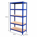 Set 9 Scaffali ad Incastro Piani in MDF Struttura in Acciaio Blu