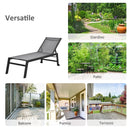 Lettino Prendisole da Giardino 169x65x102 cm  UV Nero e Grigio