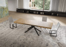 Tavolo Allungabile 160-264x90x74 cm Niket Quercia Natura Gambe Antracite