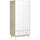 Armadio 2 Ante 2 Cassetti 90x50x190 cm in Legno Bianco