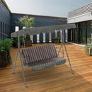 Dondolo Hawaii 165x125x184 cm struttura acciaio verniciato cuscini in poliestere Marrone