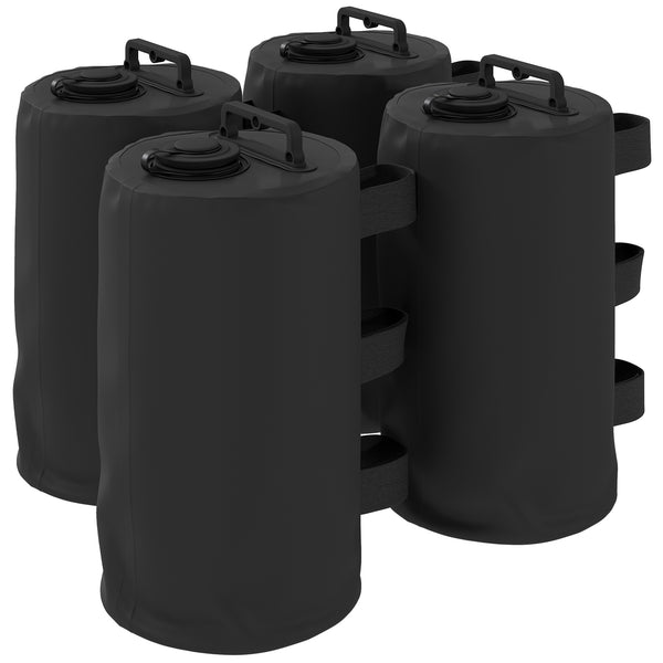 Set 4 Zavorre per Gazebo Ø20x32,5 cm con Maniglie e Cinghie a Strappo in Tessuto Plastica 500D Nero prezzo